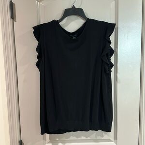 Black Halogen tank top with ruffled sleeves